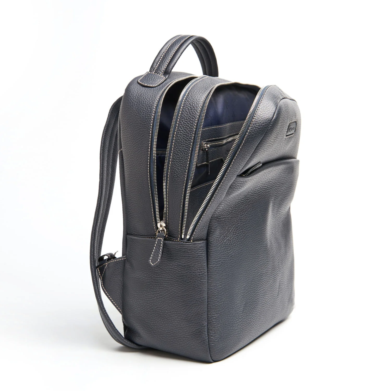 BACKPACK IN BLUE LEATHER - Image 5