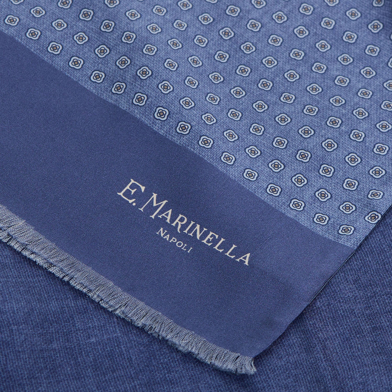 BLUE DOUBLE SILK SCARF - Image 4