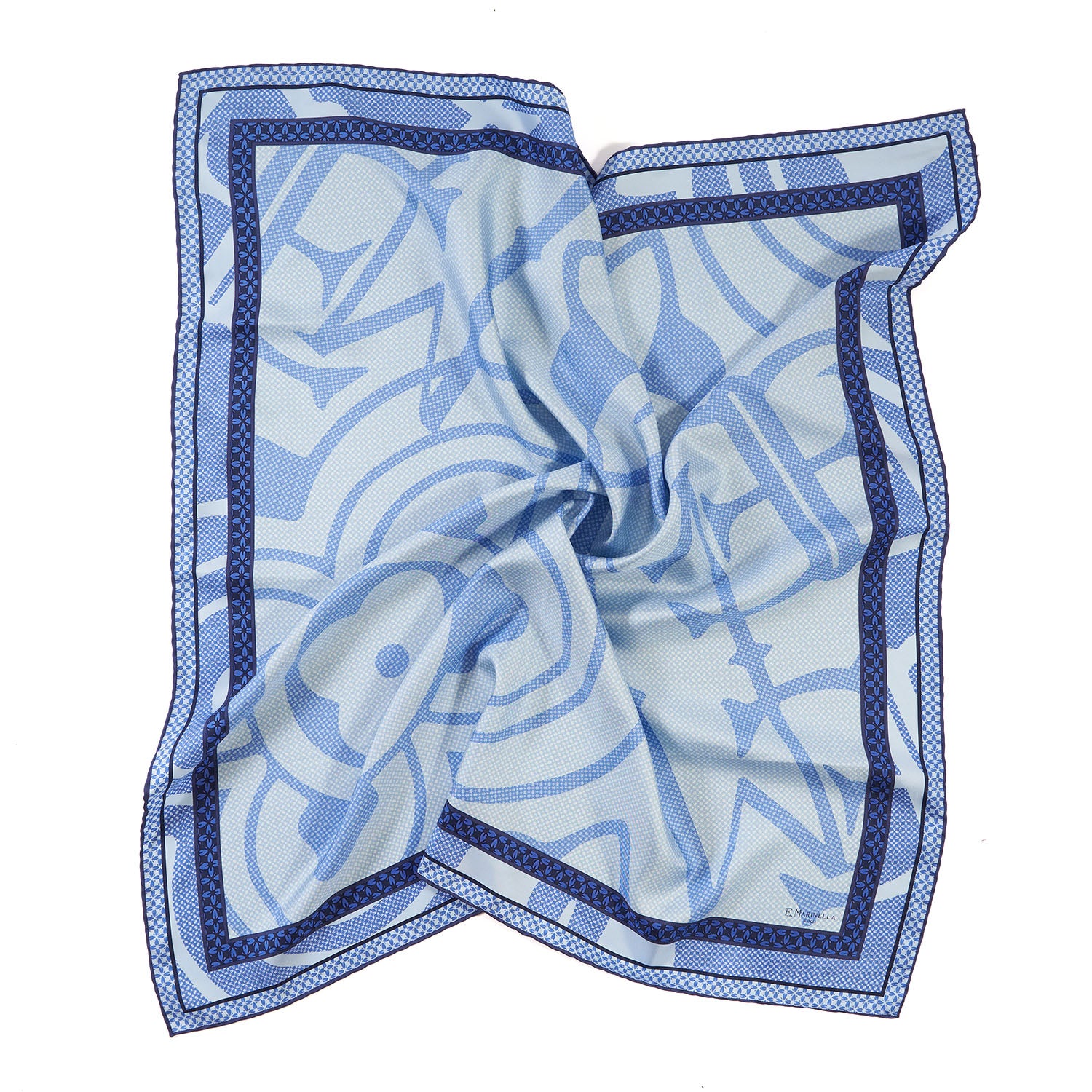 BLUE SILK SCARF 90 - Image 4