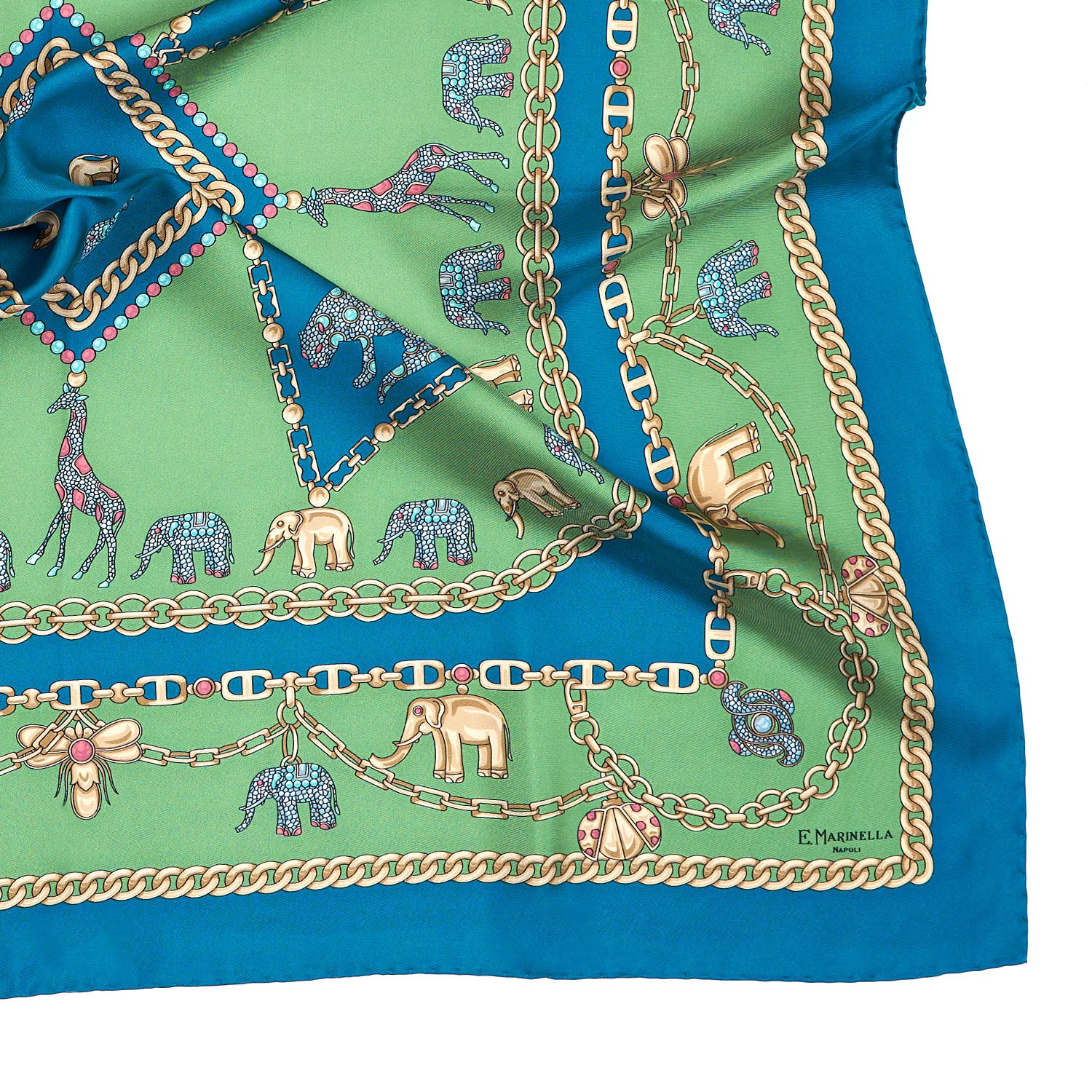 BLUE SILK SCARF 90 - Image 4