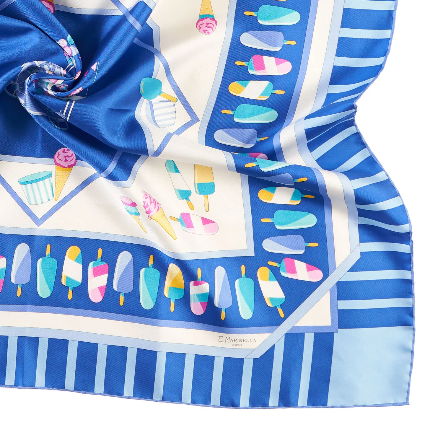 BLUE SILK SCARF 90 - Image 3