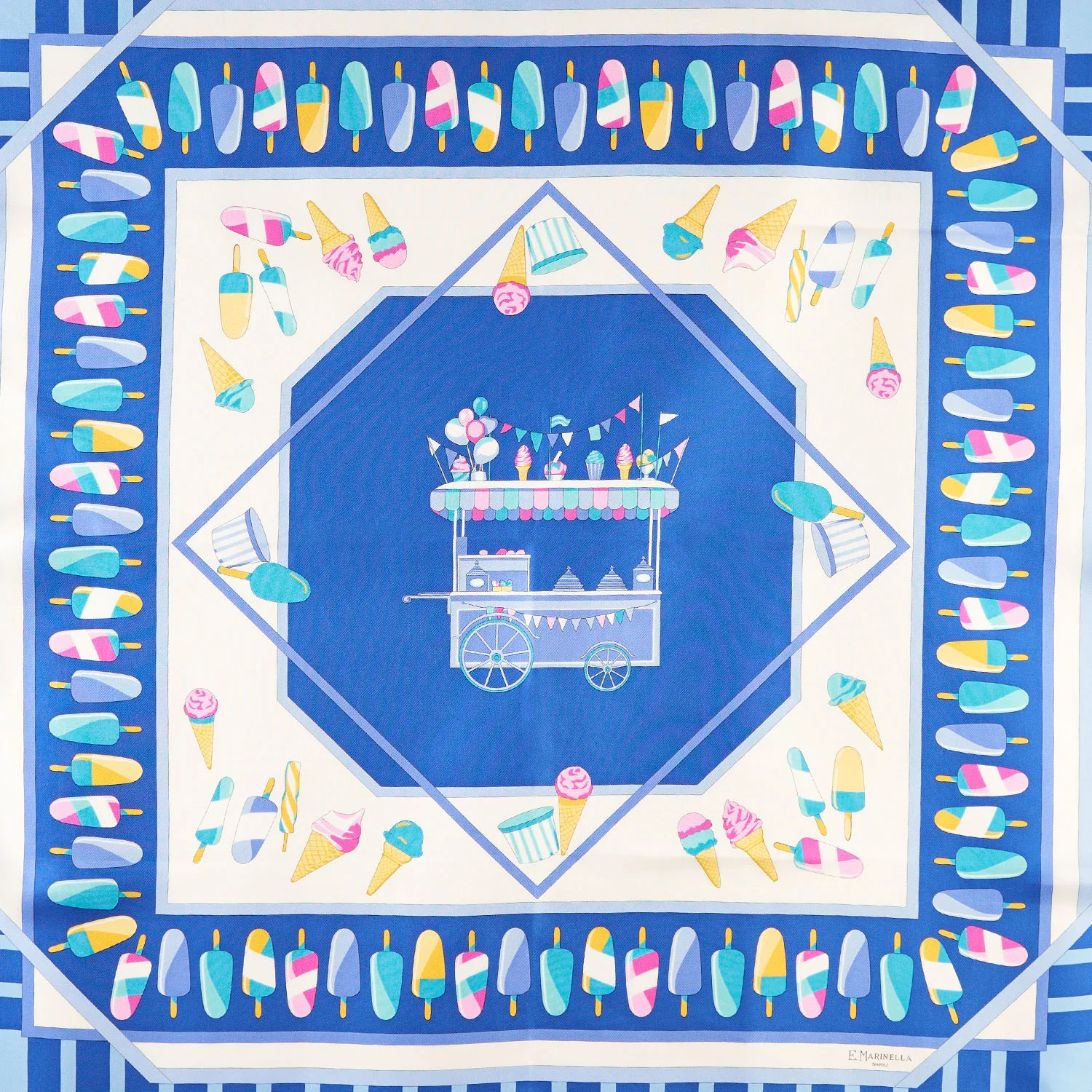 BLUE SILK SCARF 90 - Image 4