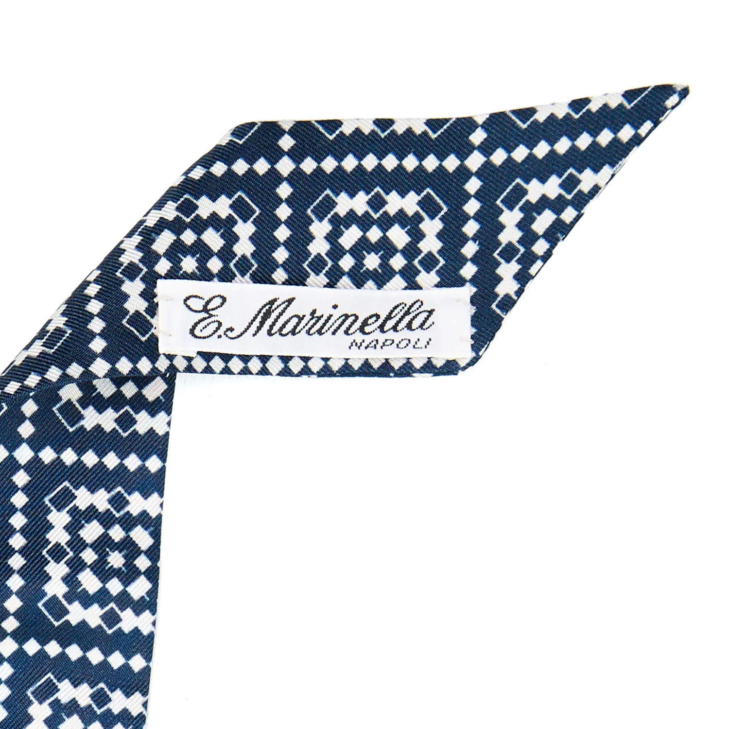 DARK BLUE SILK SCRUNCHIE WITH RIBBONS - Image 3