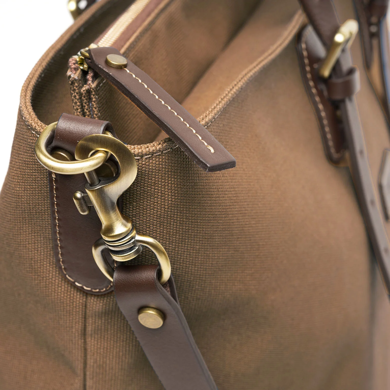 DARK BROWN CANVAS WEEKEND BAG - Image 4