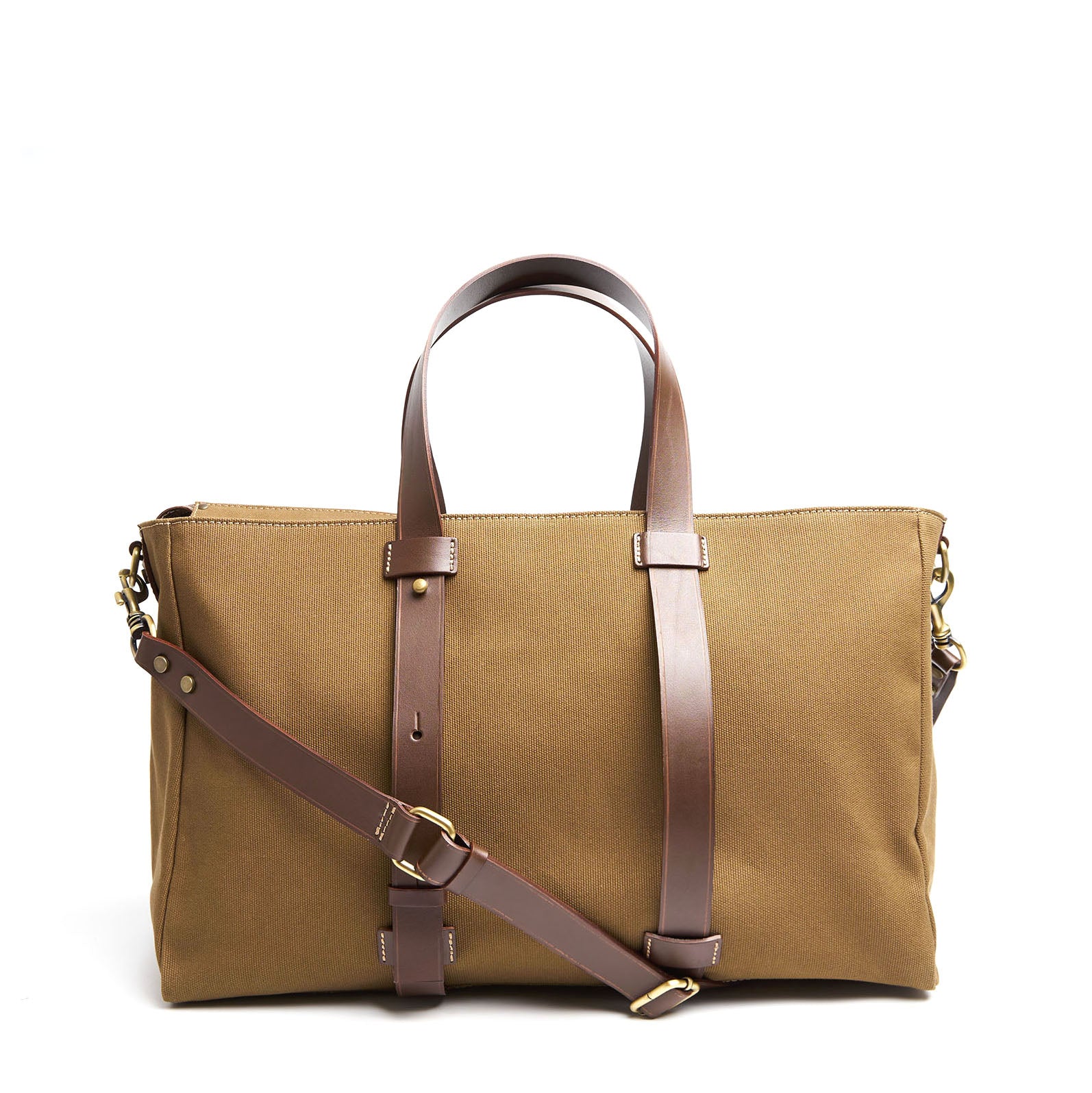 LIGHT BROWN CANVAS WEEKEND BAG - Image 3
