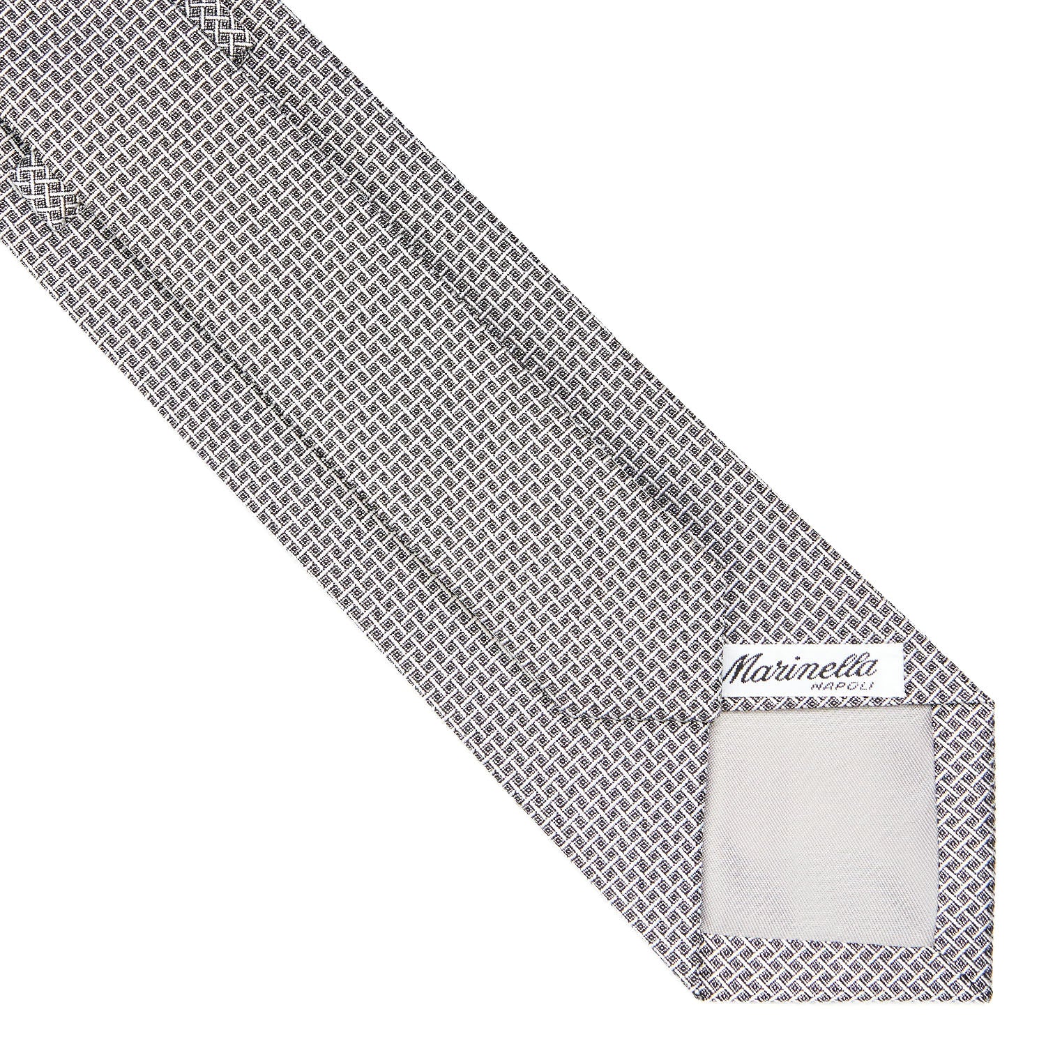 LIGHT GREY CEREMONIAL JACQUARD SILK TIE - Image 4