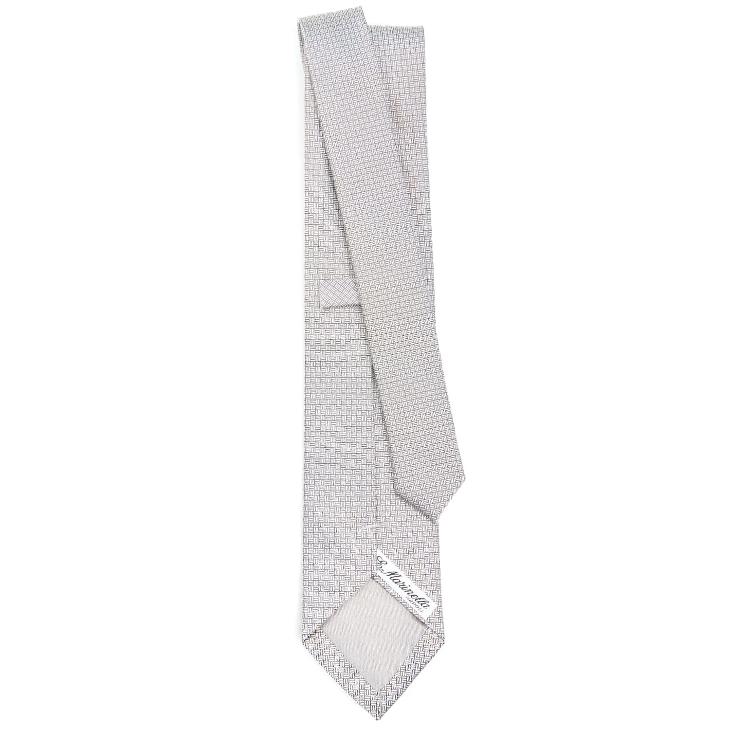 LIGHT GREY CEREMONIAL JACQUARD SILK TIE - Image 3