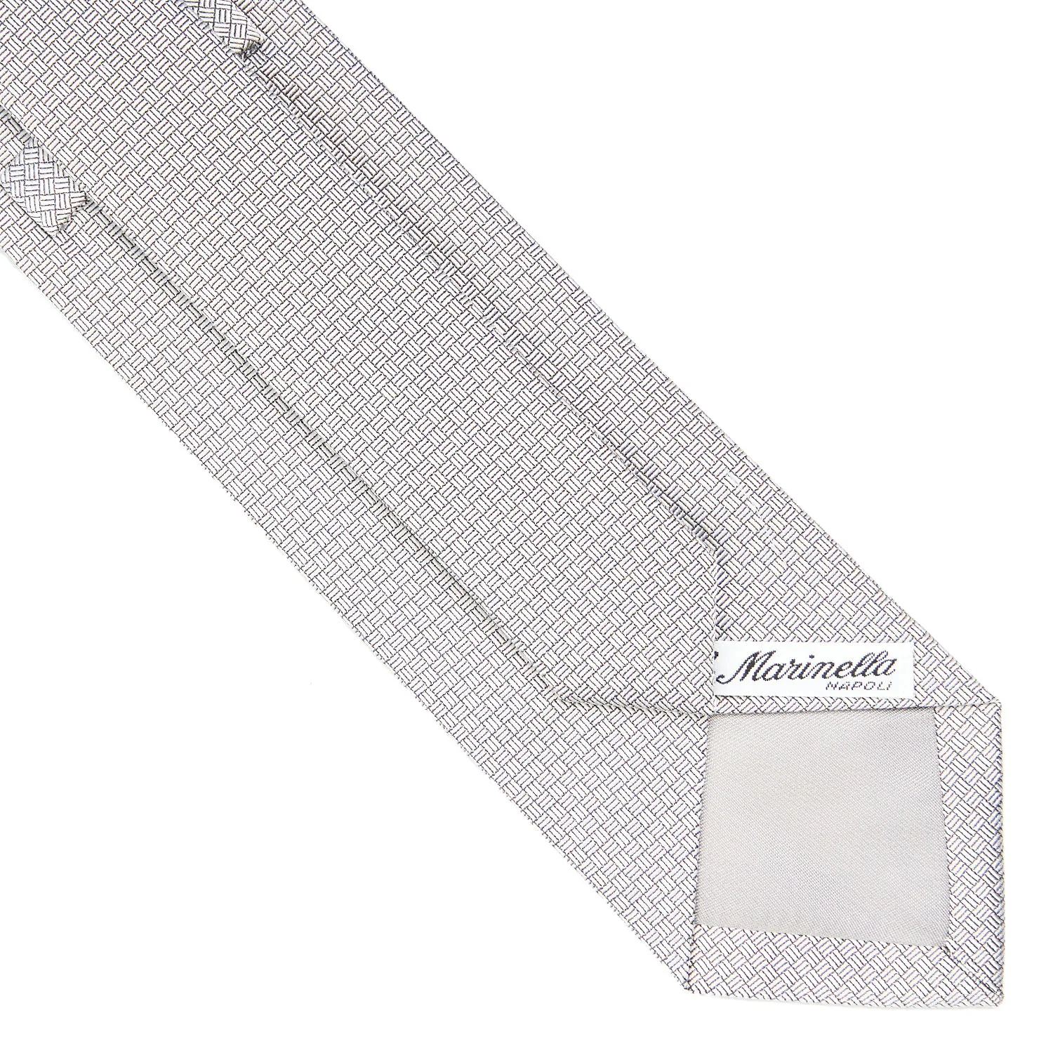 LIGHT GREY CEREMONIAL JACQUARD SILK TIE - Image 4