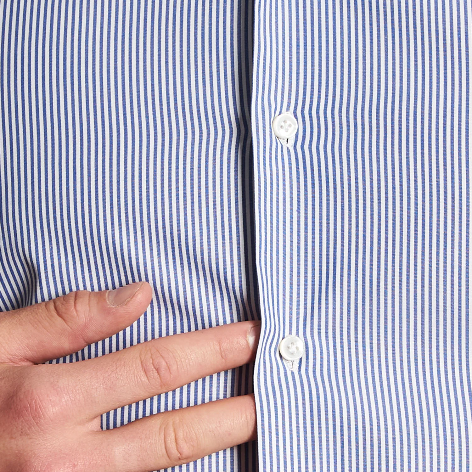 REGULAR WHITE AND BLUE STRIPED CLASSIC SHIRT - Image 4
