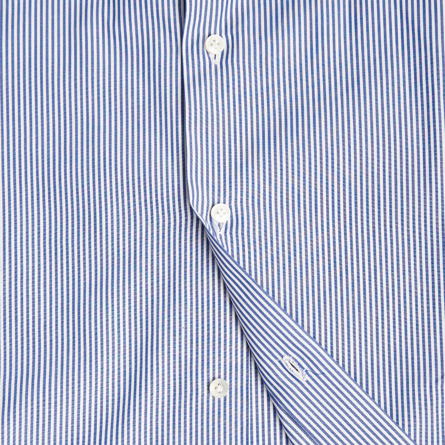 SLIM WHITE AND BLUE STRIPED CLASSIC SHIRT - Image 7
