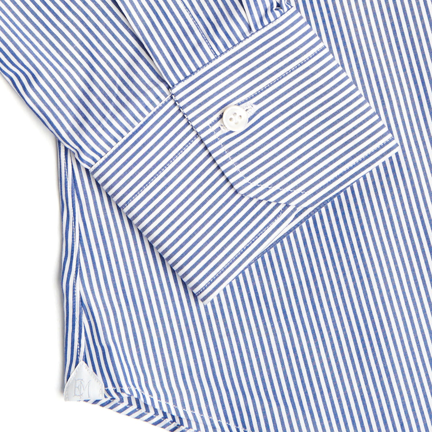 SLIM WHITE AND BLUE STRIPED CLASSIC SHIRT - Image 8
