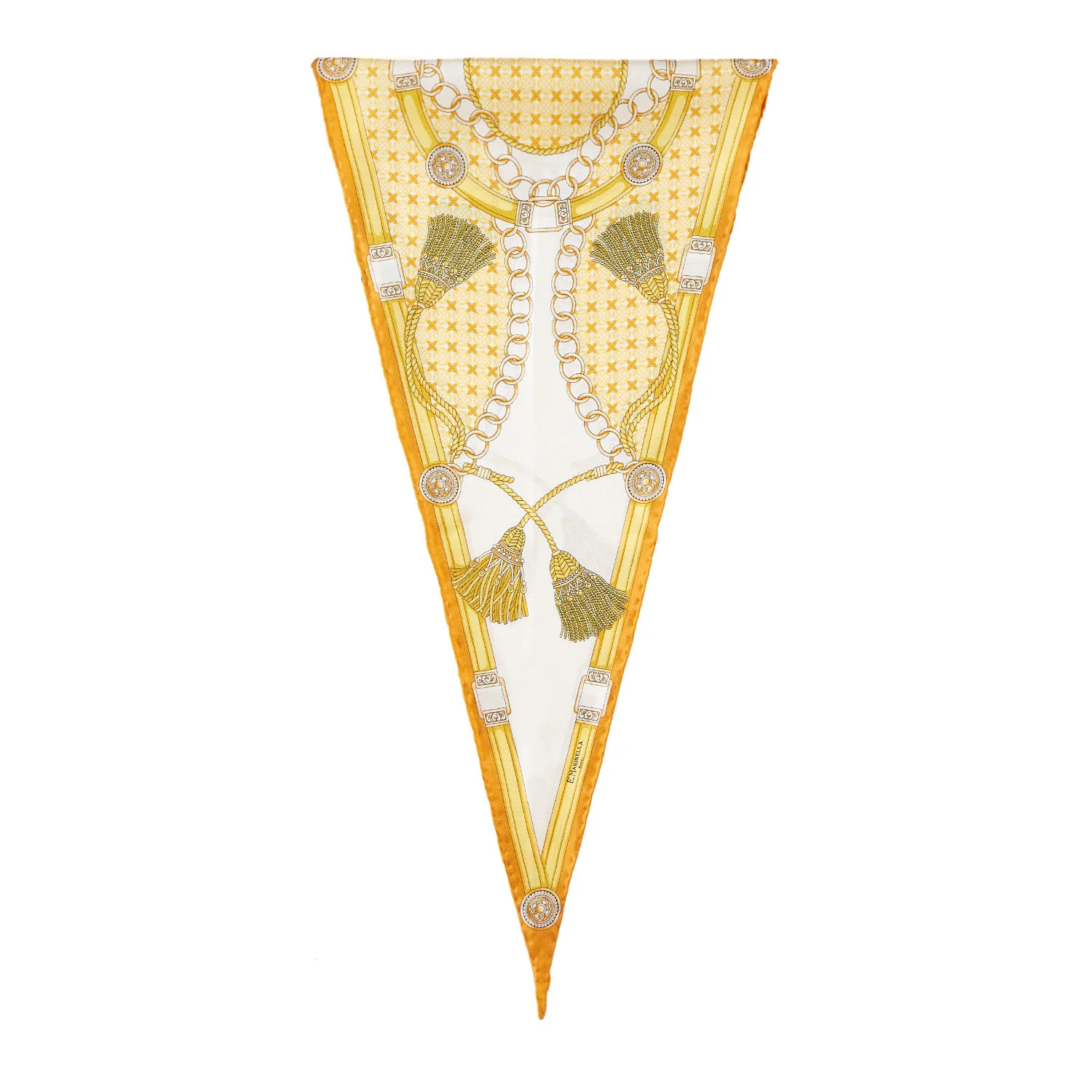 YELLOW SILK DIAMOND SHAPE SCARF - Image 3